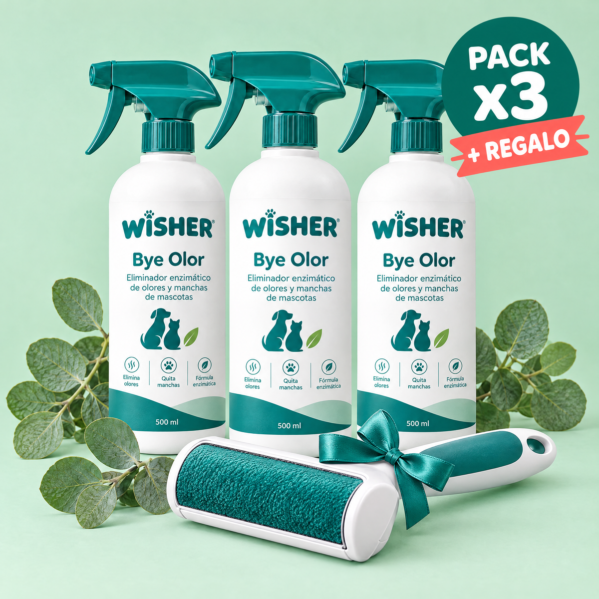 Pack x3 con rodillo quitapelos de regalo
